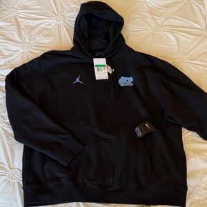 NWT- NIKE/ Jordan ON FIELD APPAREL Black UNC Hoodie Carolina Blue Accents. XL
